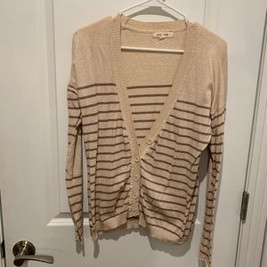 Tan stripped sweater cardigan